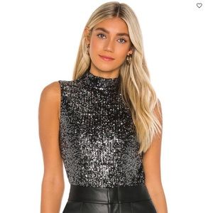 BB DAKOTA sequin halter bodysuit
